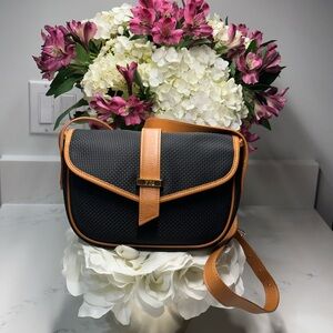 Yves Saint Laurent Black and Tan Crossbody Bag